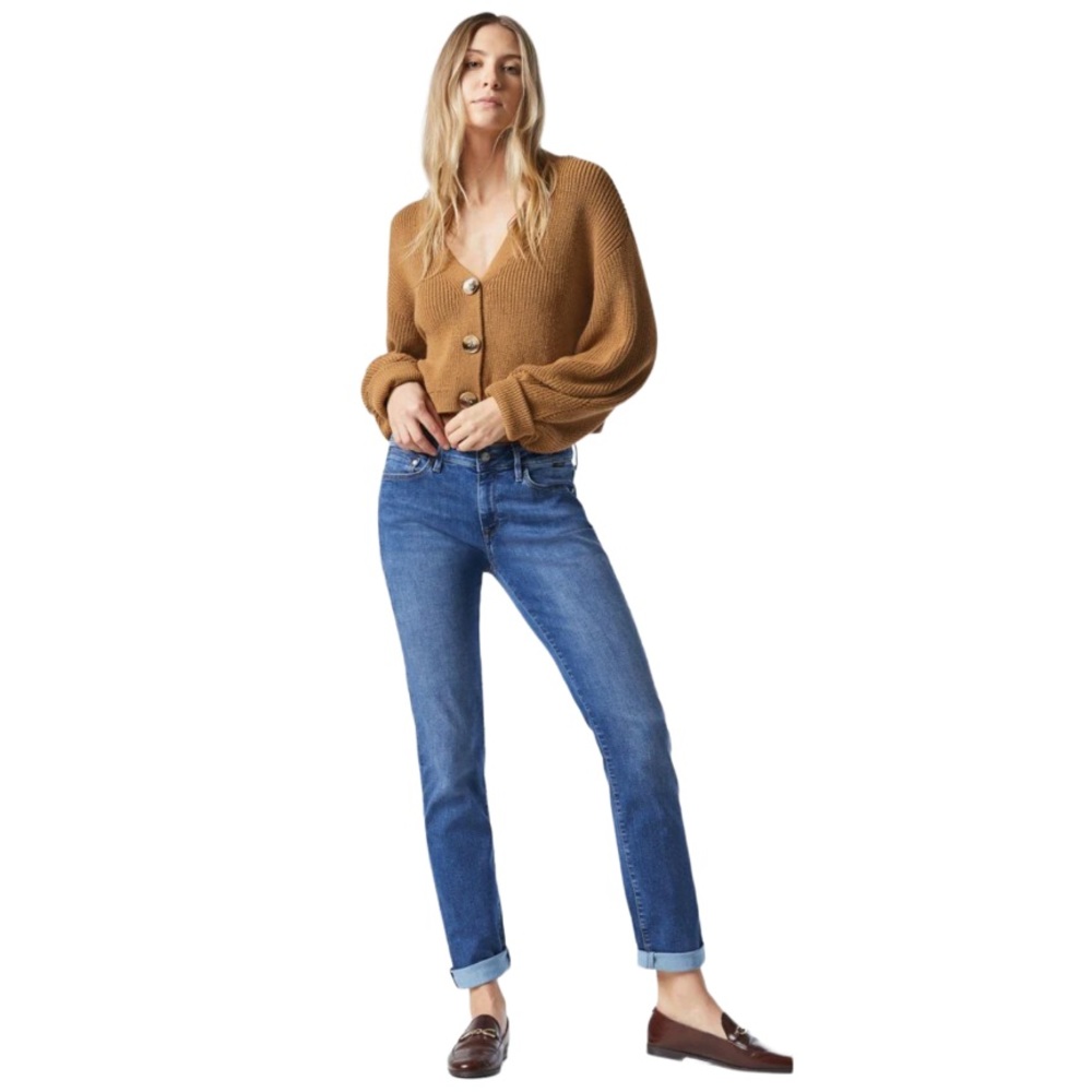 Joe’s Straight Leg High-Rise Roll-Up 93% Cotton Women’s Jeans - W24 Regular